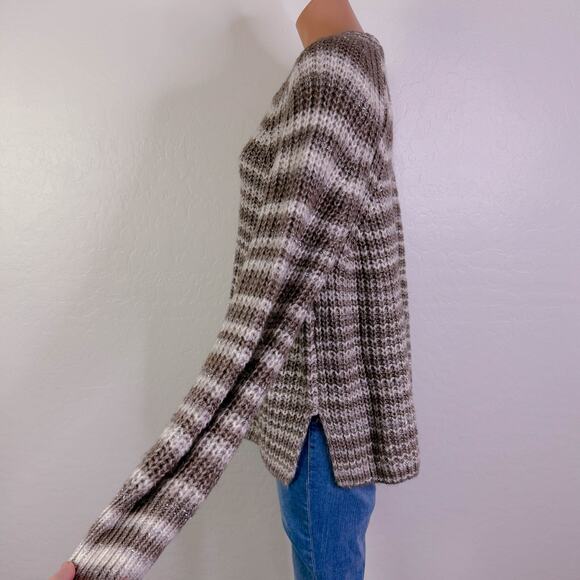 Grandpa Fisherman Chunky Knit Striped Sweater Crew Neck Brown Neutral sz 2X NWT - Picture 6 of 11